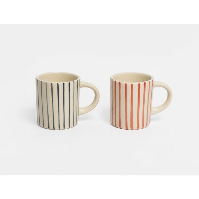 Caroline Gardner Multi Stripe Set of 2 Espresso Cups